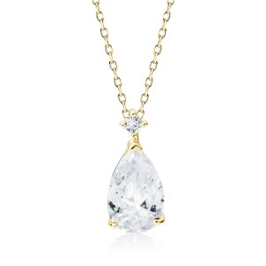 Lantisor argint placat cu aur galben teardrop DiAmanti Z1591NG_W-DIA (Argint 925‰ 3,1 g.)